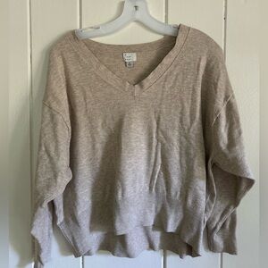 Slouchy oversized long sleeve crop top